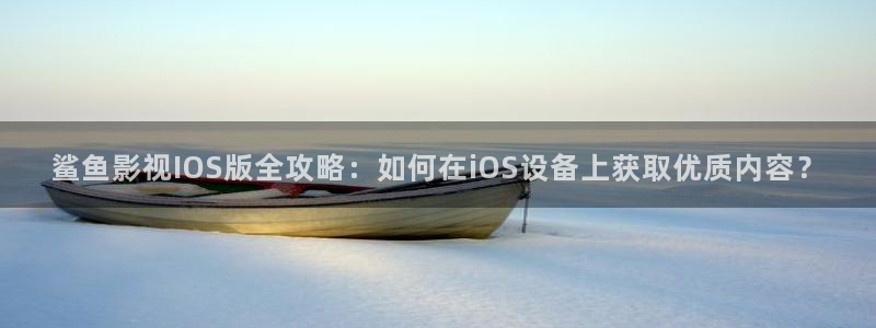 飘雪影院最新电视剧：鲨鱼影视IOS版全攻略：如何在iOS设备上获取优质内容？